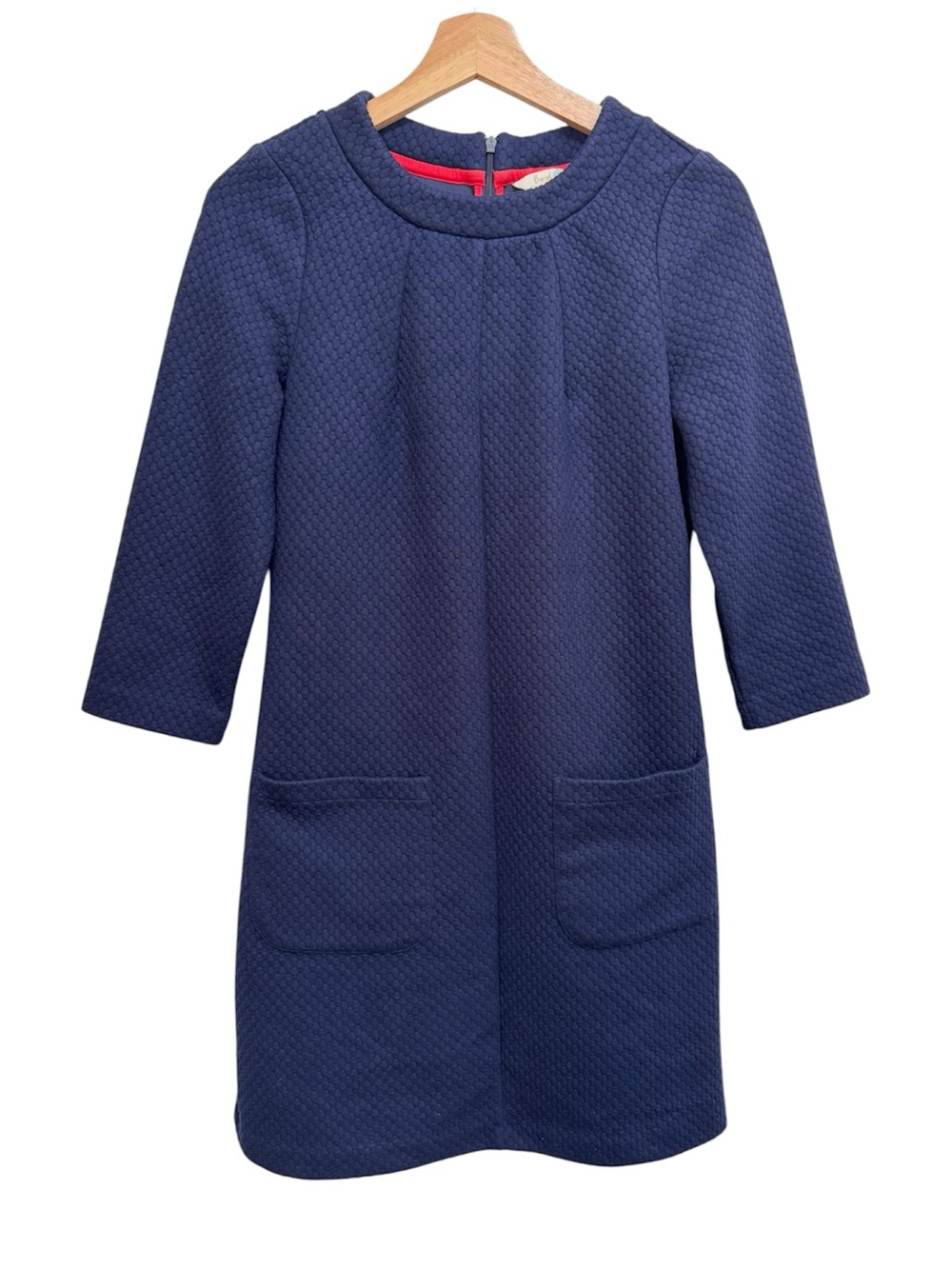 Boden Abigail Jacquard Tunic Dress Women Size 6 Petite London Twee Navy Blue